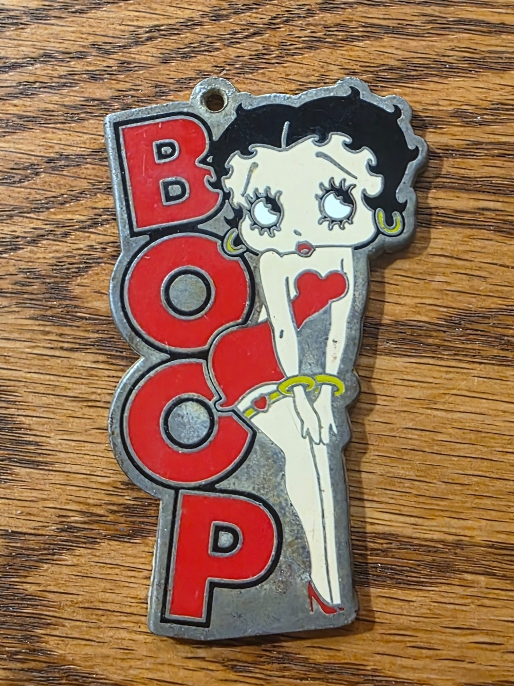 Betty Boop Red, Black & Cream Enamel Key/Charm Holder